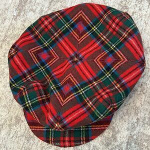 Vintage Tartan Newsboy Cap Cabbie 100% wool, lined one size